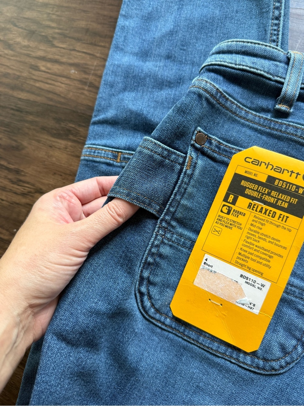 Carhartt women's Relaxed Fit Carpenter Jeans - Medium Blue Denim - Picture 8 of 13